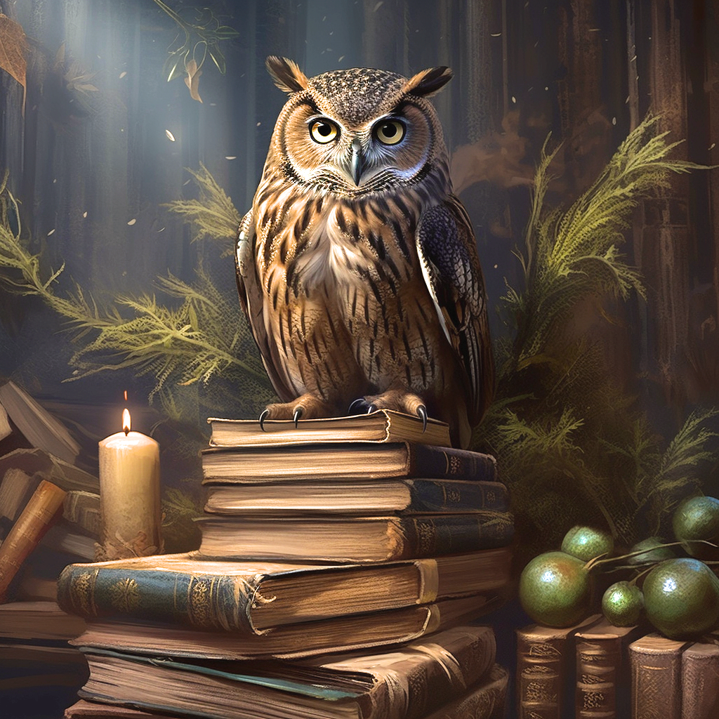 Stack Of Books Owl Diamond Art Kit