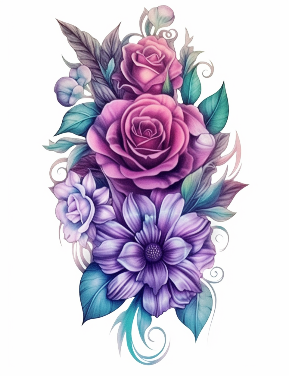 Purple And Pink Flowers Pray Diamond Art Kit
