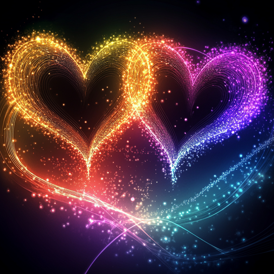 Glowing Lights Hearts Diamond Art Kit