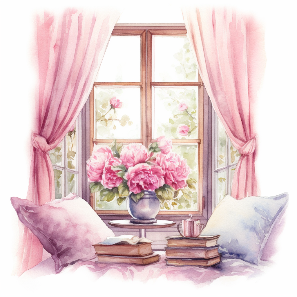 Reading By The Windo Watercolor Diamond Art Kit