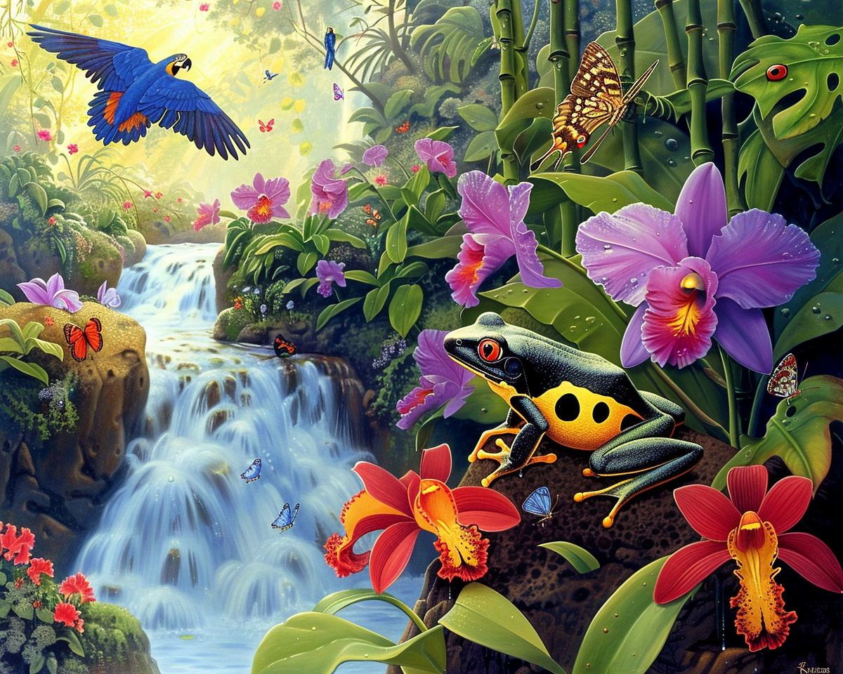 Black Yellow Frog Jungle Diamond Art Kit