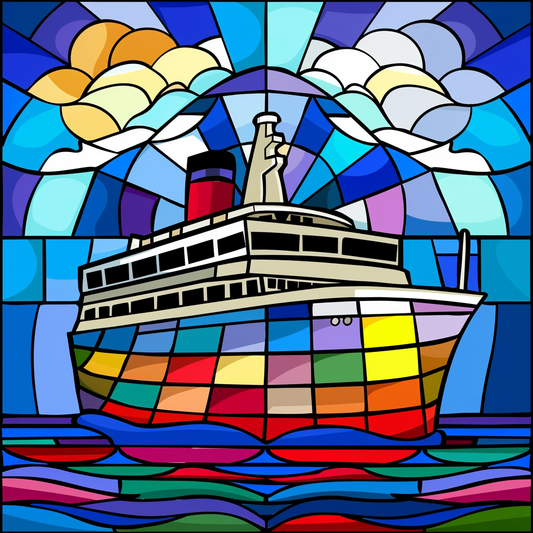 Rainbow Abstract Cruise Ship Diamond Art Kit