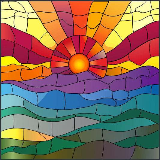 Colorful Abstract Sunrise Diamond Art Kit
