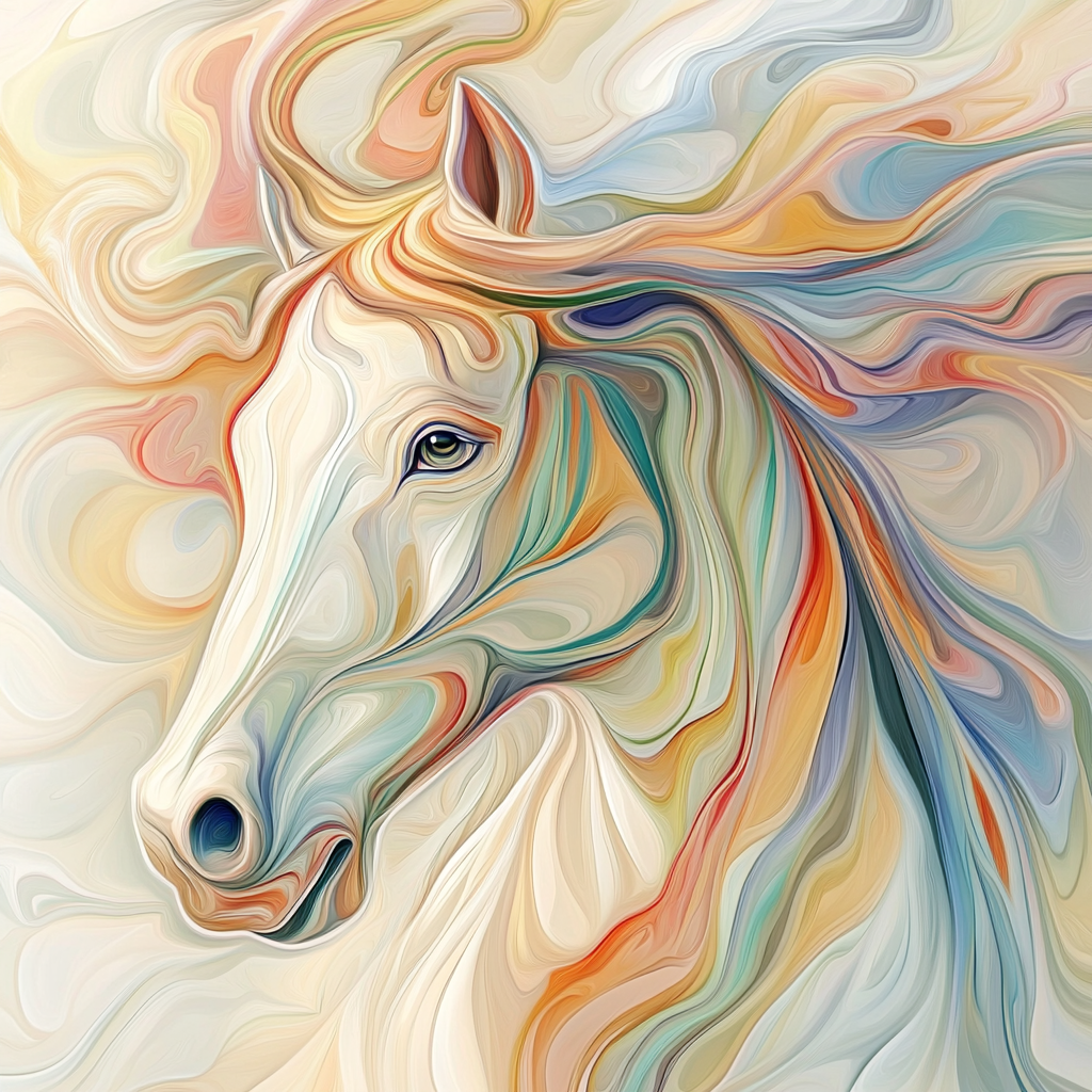Abstract Paint Swirls Horseman E Diamond Art Kit