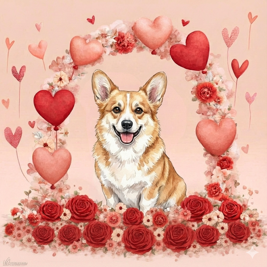 Heart Arch Corgi Diamond Art Kit