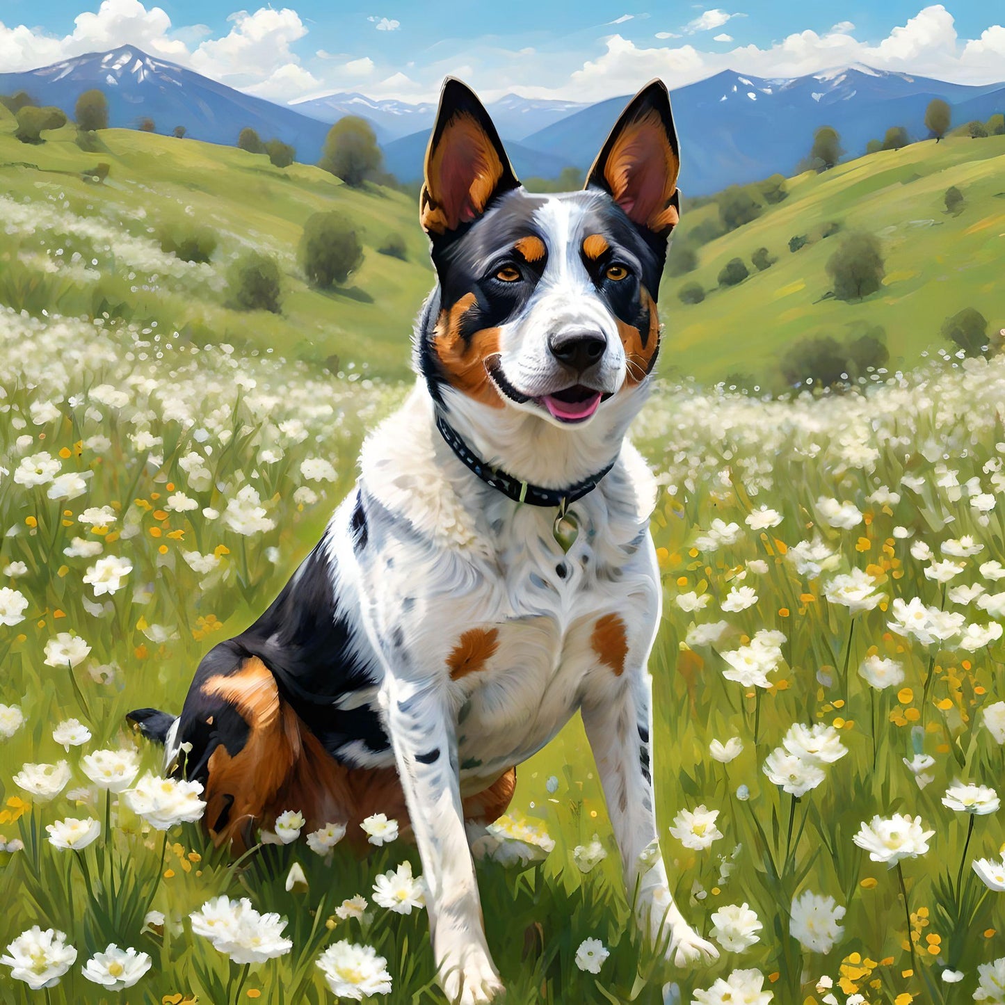 Australian Cattle Dog Meadow Diamond Art Kit