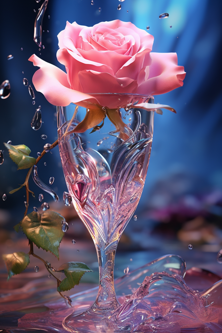 Abstract Pink Rosewater Glass Diamond Art Kit