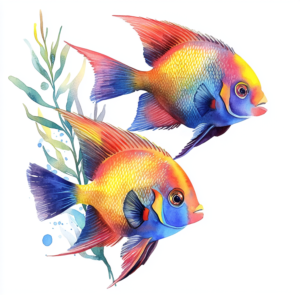 Two Rainbow Angelfish Diamond Art Kit