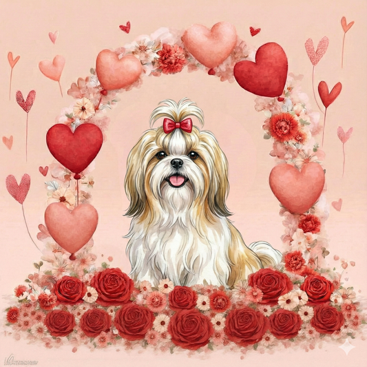 Heart Arch Shih Tzu Diamond Art Kit
