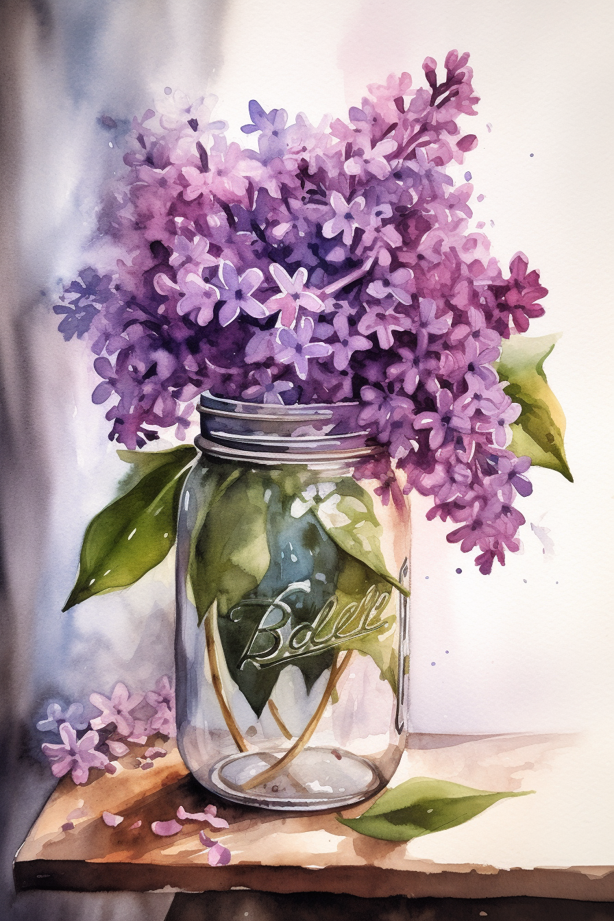 Jar Of Lilacs Diamond Art Kit