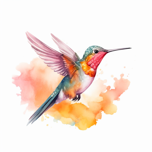Watercolor Hummingbird Diamond Art Kit