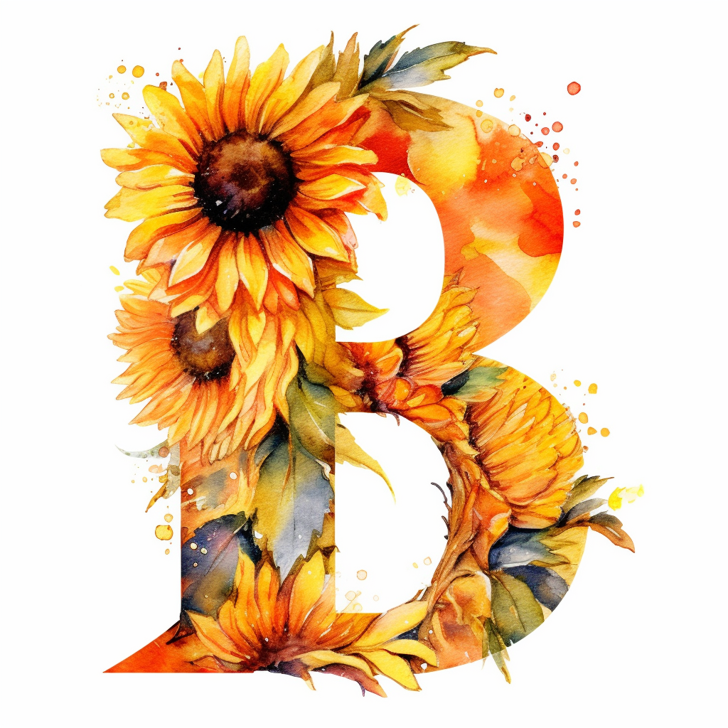 Sunflower Letter B Diamond Art Kit