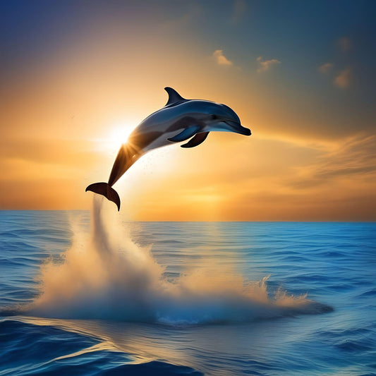 Sunset Dolphin In The Waves Diamond Art Kit