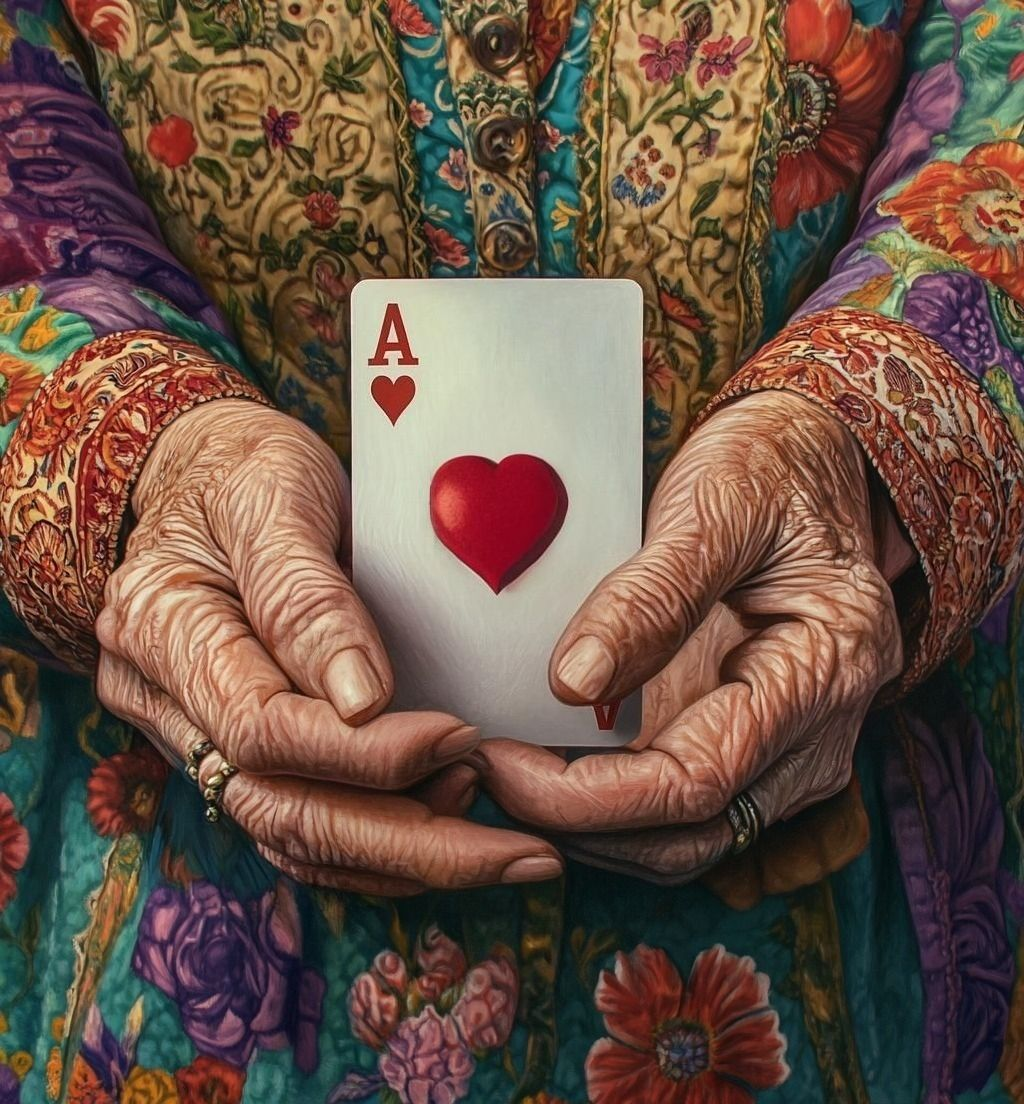 Old Woman Card Diamond Art Kit