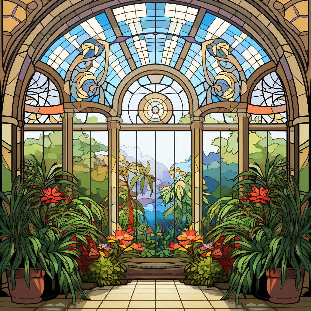 Blue Glass Atrium Diamond Art Kit