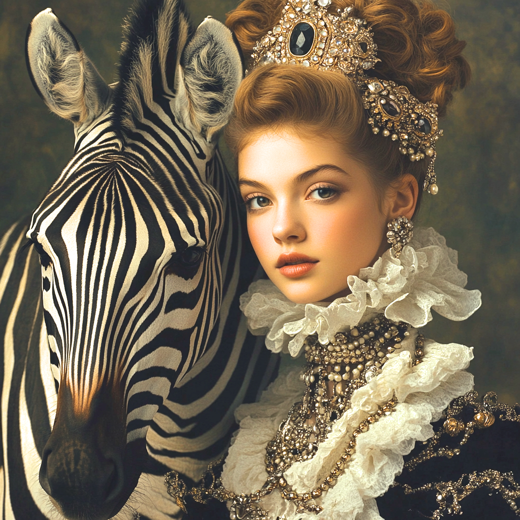 Princess And Zebra Diamond Art Kit