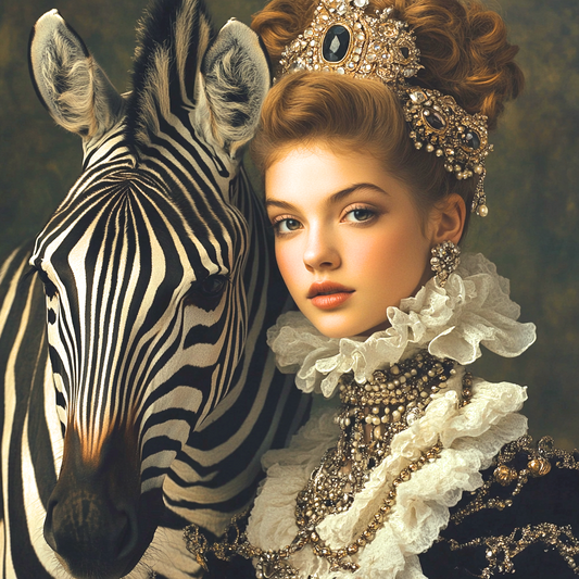 Princess And Zebra Diamond Art Kit