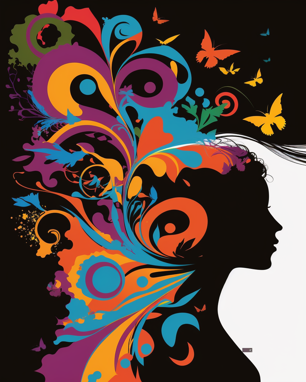 Swirl Woman Silhouette Diamond Art Kit