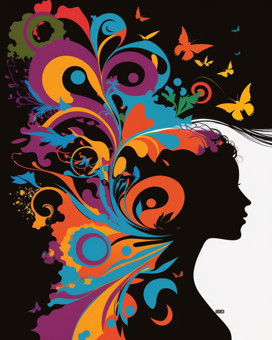Swirl Woman Silhouette Diamond Art Kit