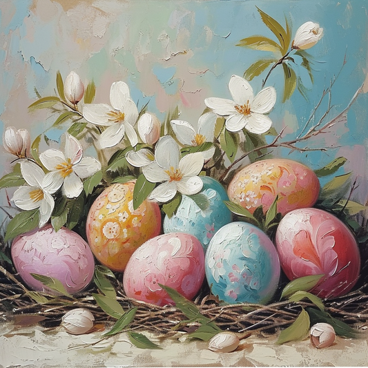Blossoms And Easter Eggs Diamond Art Kit