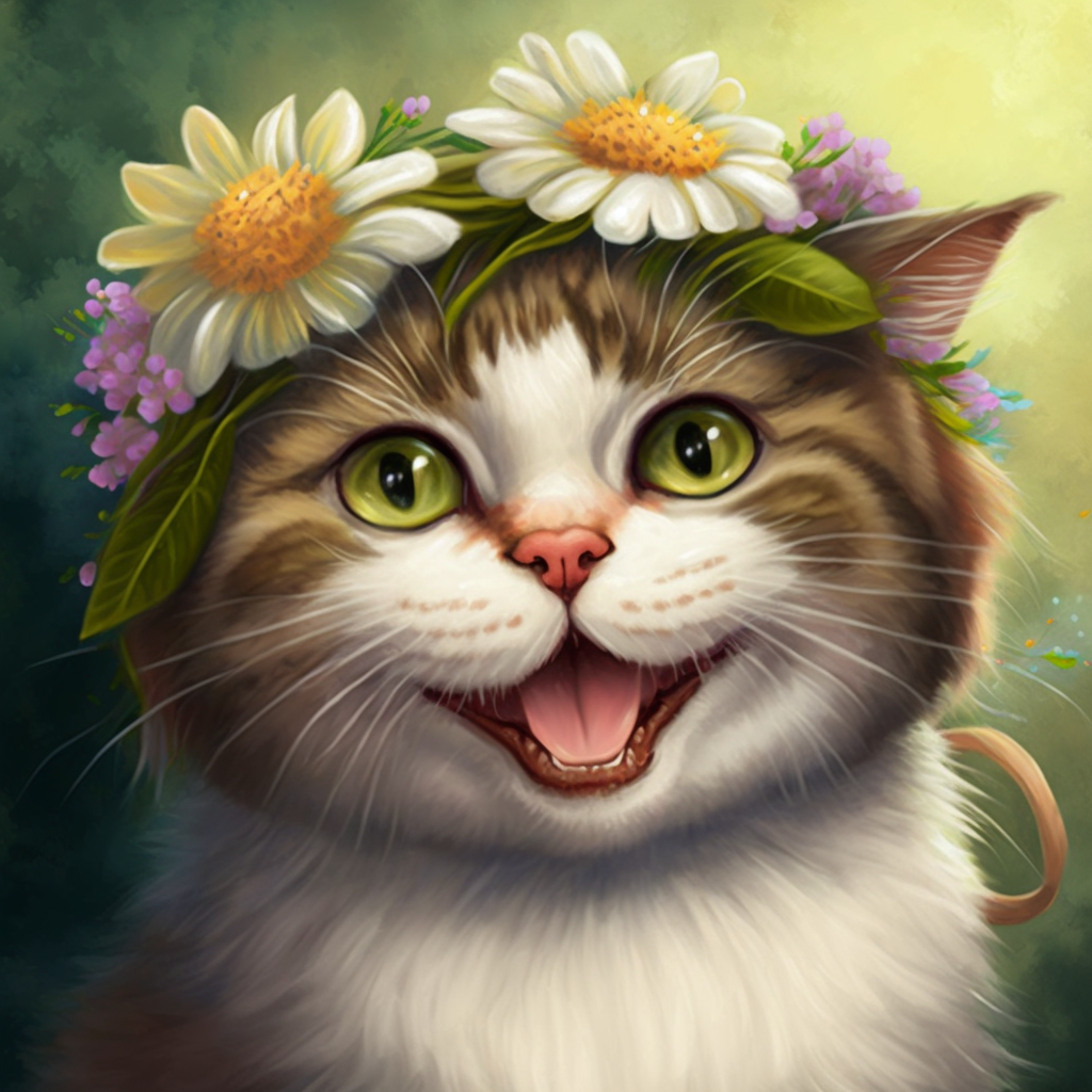 Two Daisy Happy Cat Diamond Art Kit
