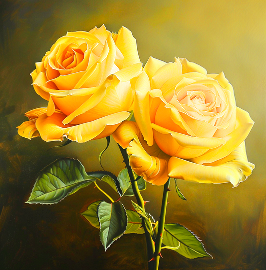 Two Yellow Roses Diamond Art Kit