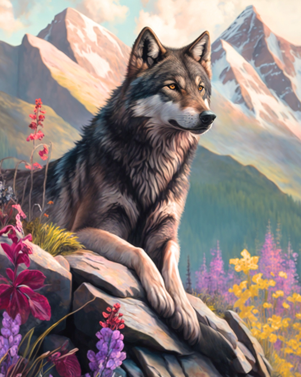 Mountain Wolf Diamond Art Kit