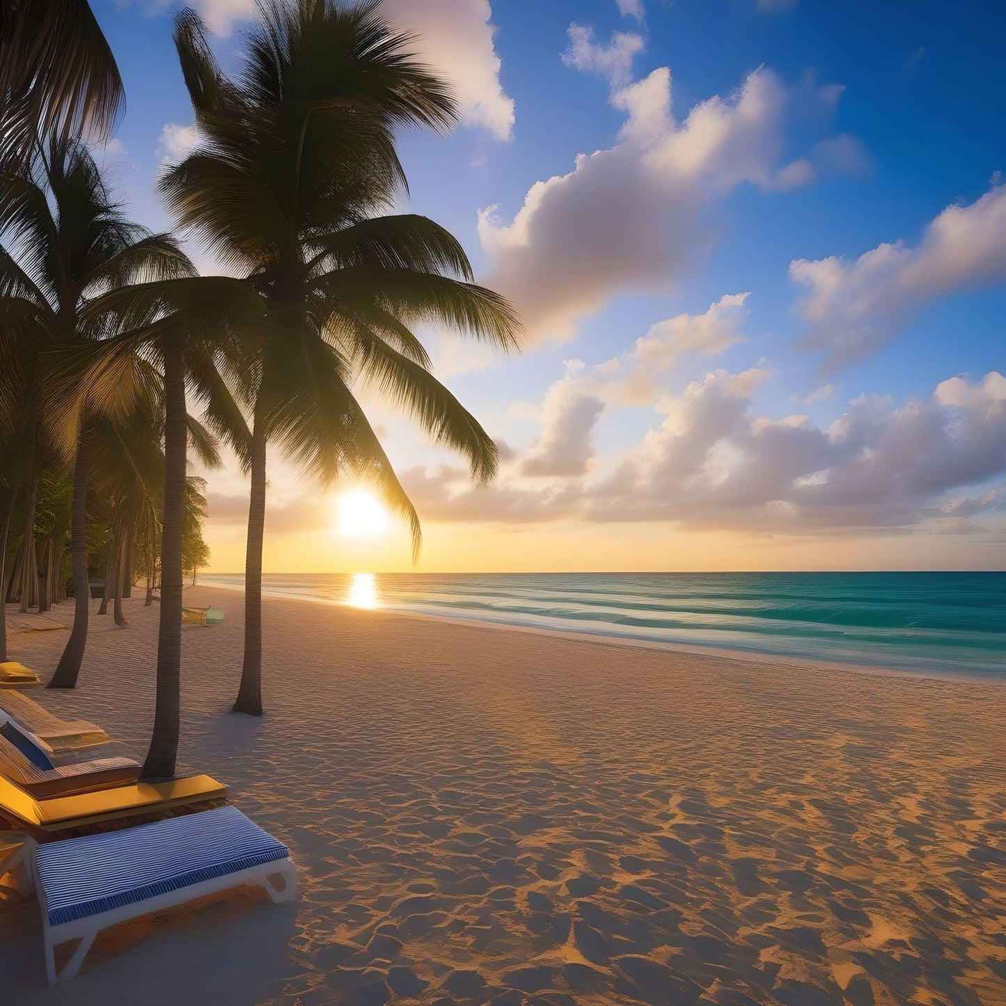 Beach Chairs At The Resort Diamond Art Kit