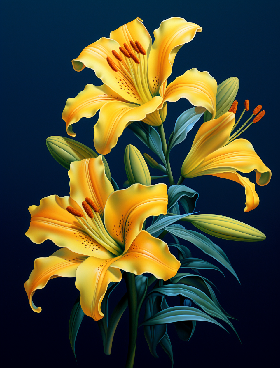 Bunch Of Yellow Lilies Diamond Art Kit