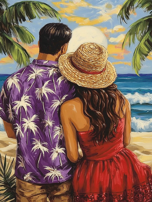 Couple At The Beach Diamond Art Kit