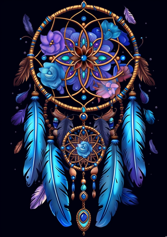 Blue Feather Dreamcatcher Diamond Art Kit