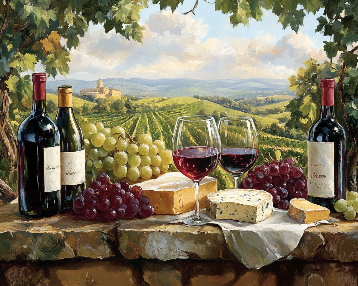 Tuscany Wine And Cheese Diamond Art Kit