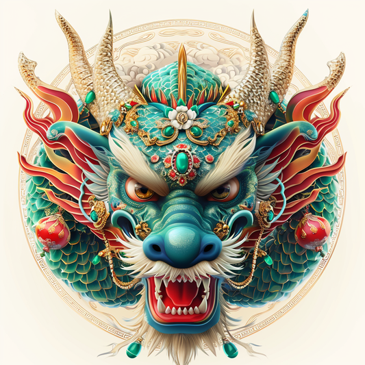 Green Gem Chinese Dragon Diamond Art Kit