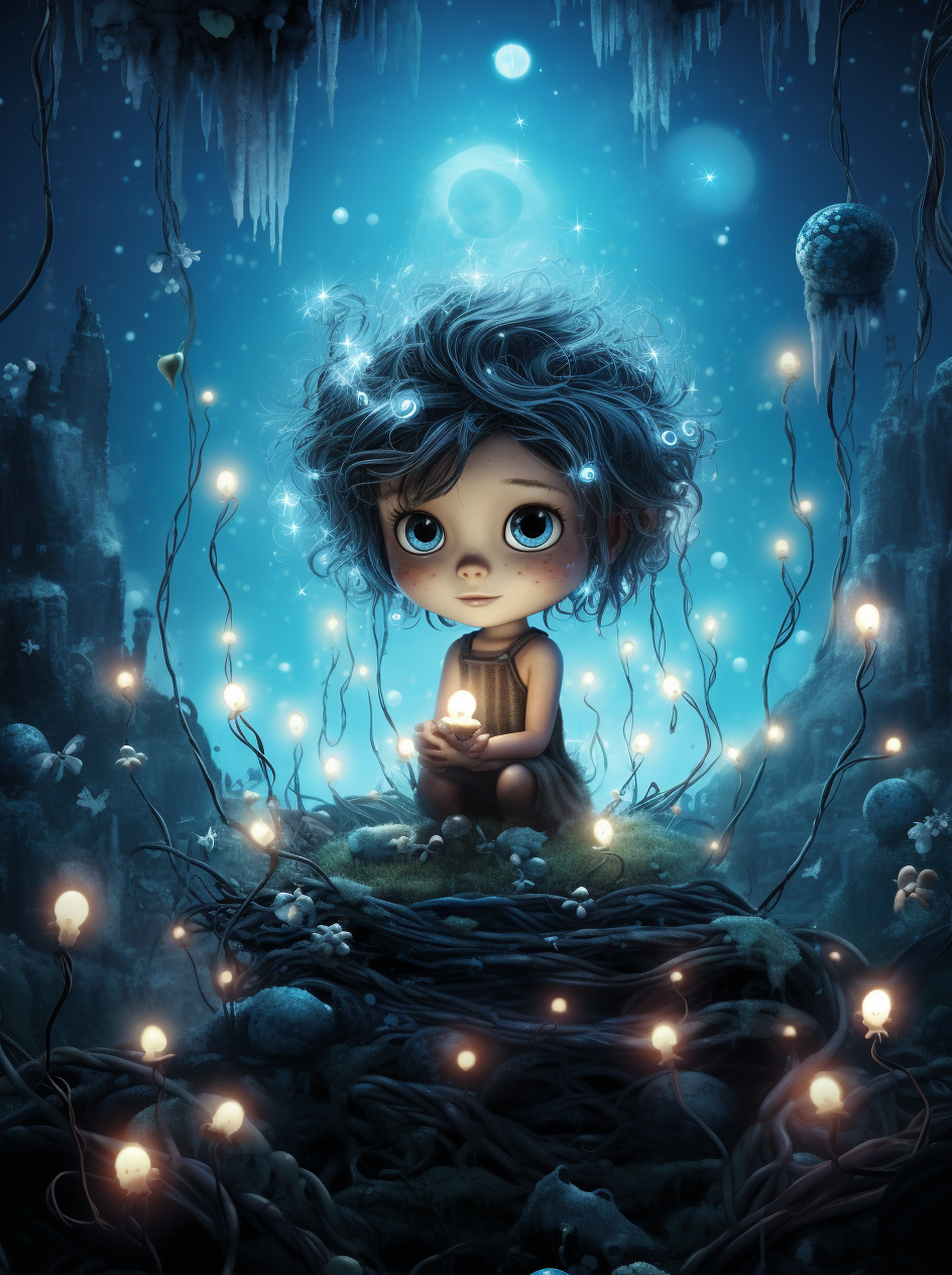 Floating Lights Girl Diamond Art Kit