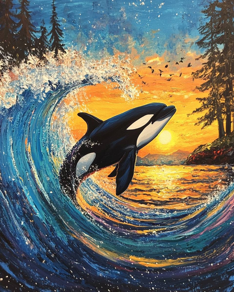 Forest Wave Orca Diamond Art Kit