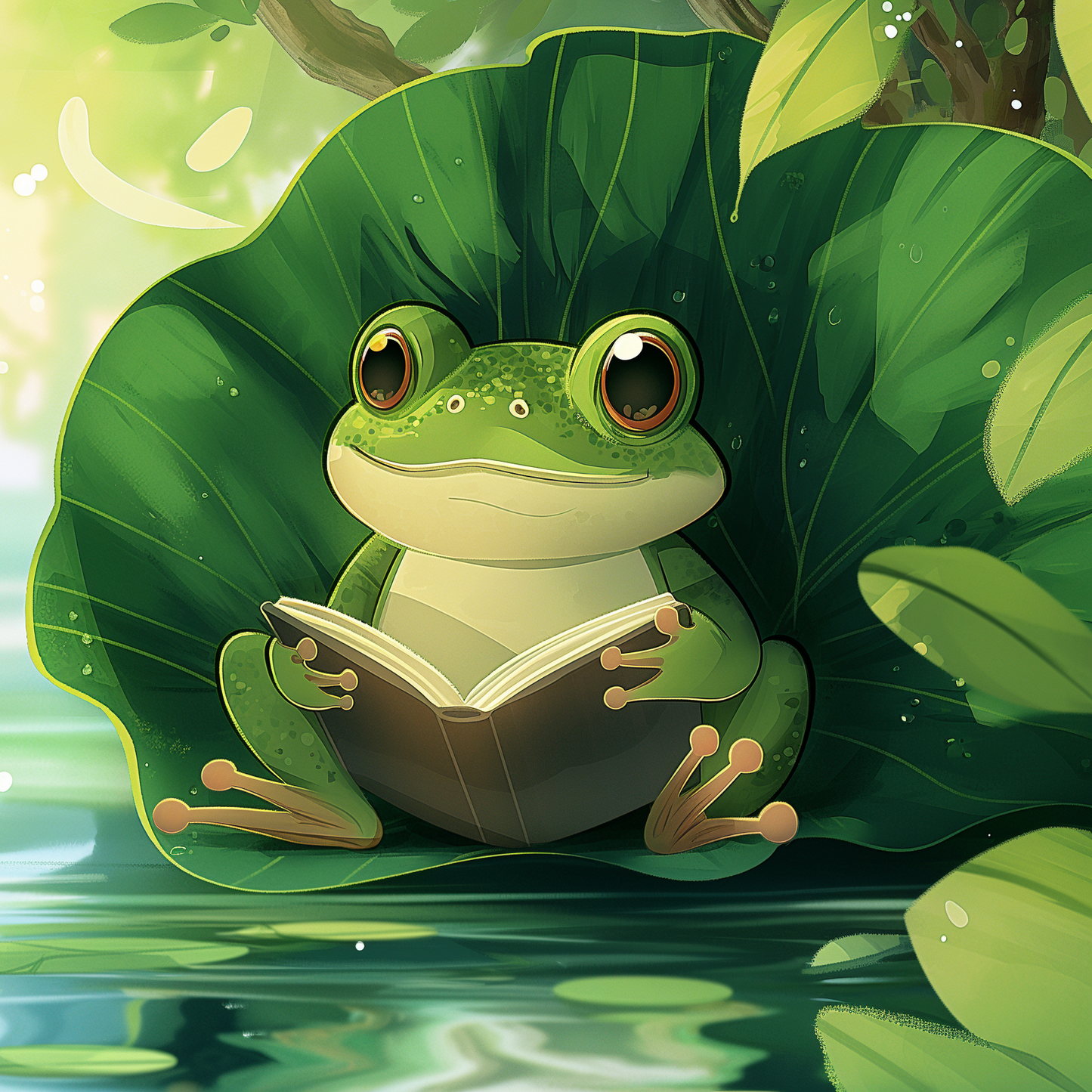 Little Frog And Book Diamond Art Kit