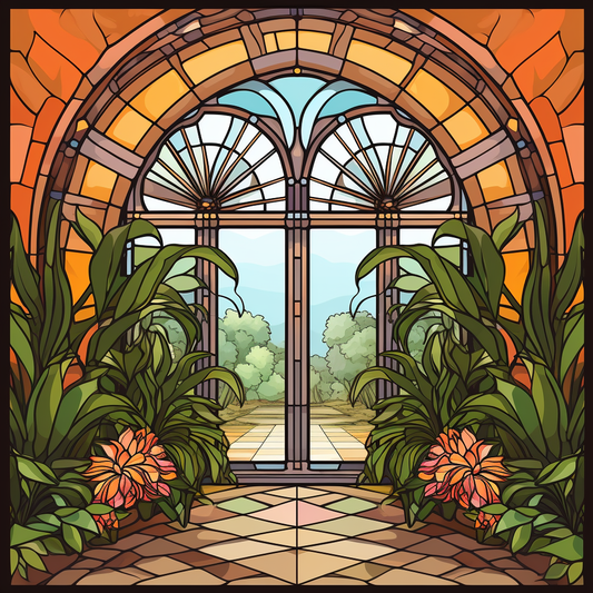 Abstract Tropical Atrium Diamond Art Kit
