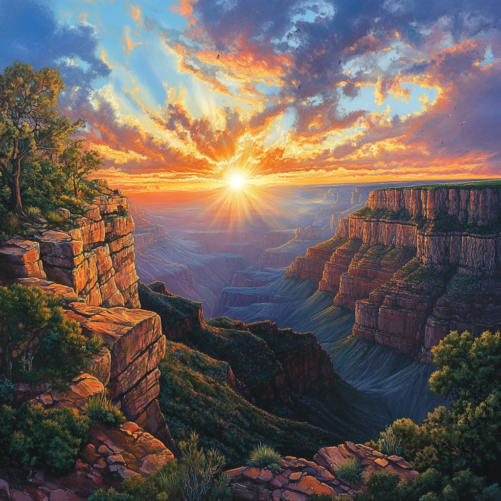 Evening Sunset Canyon Diamond Art Kit