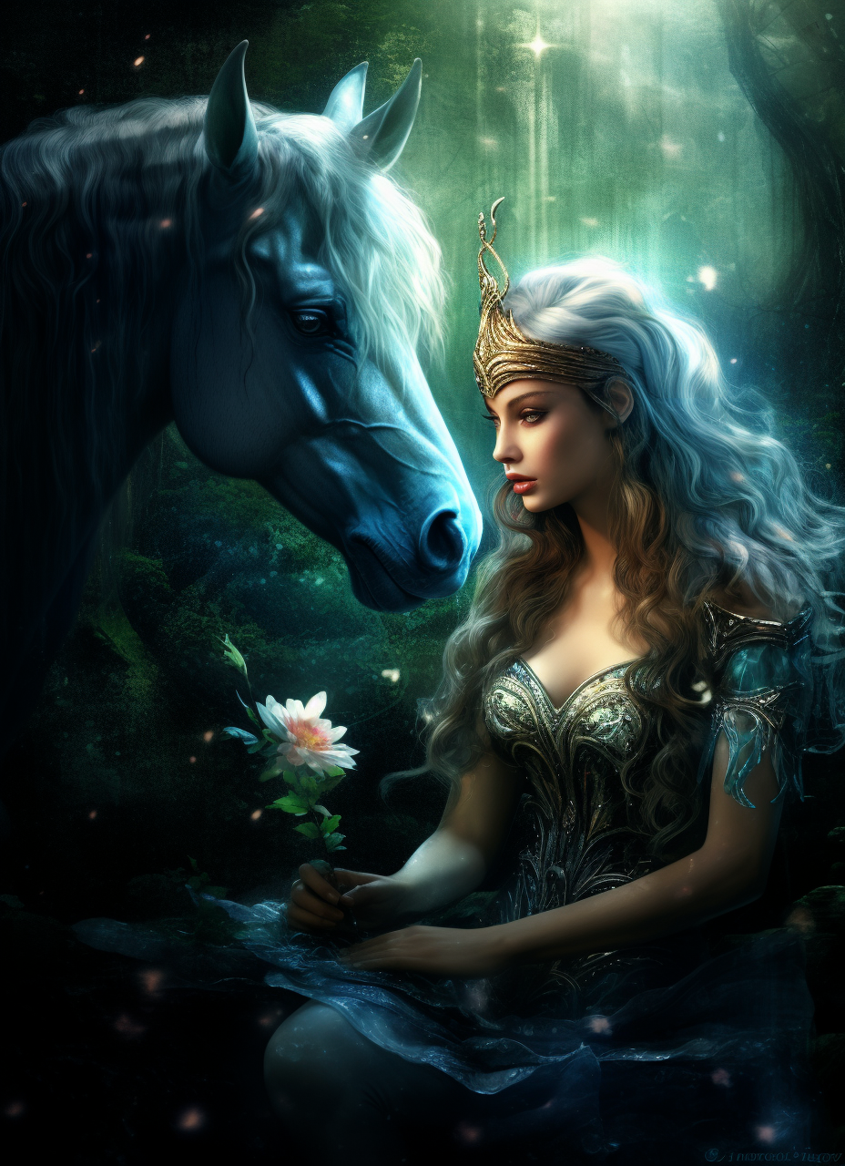 Princess And Whitehorse Diamond Art Kit
