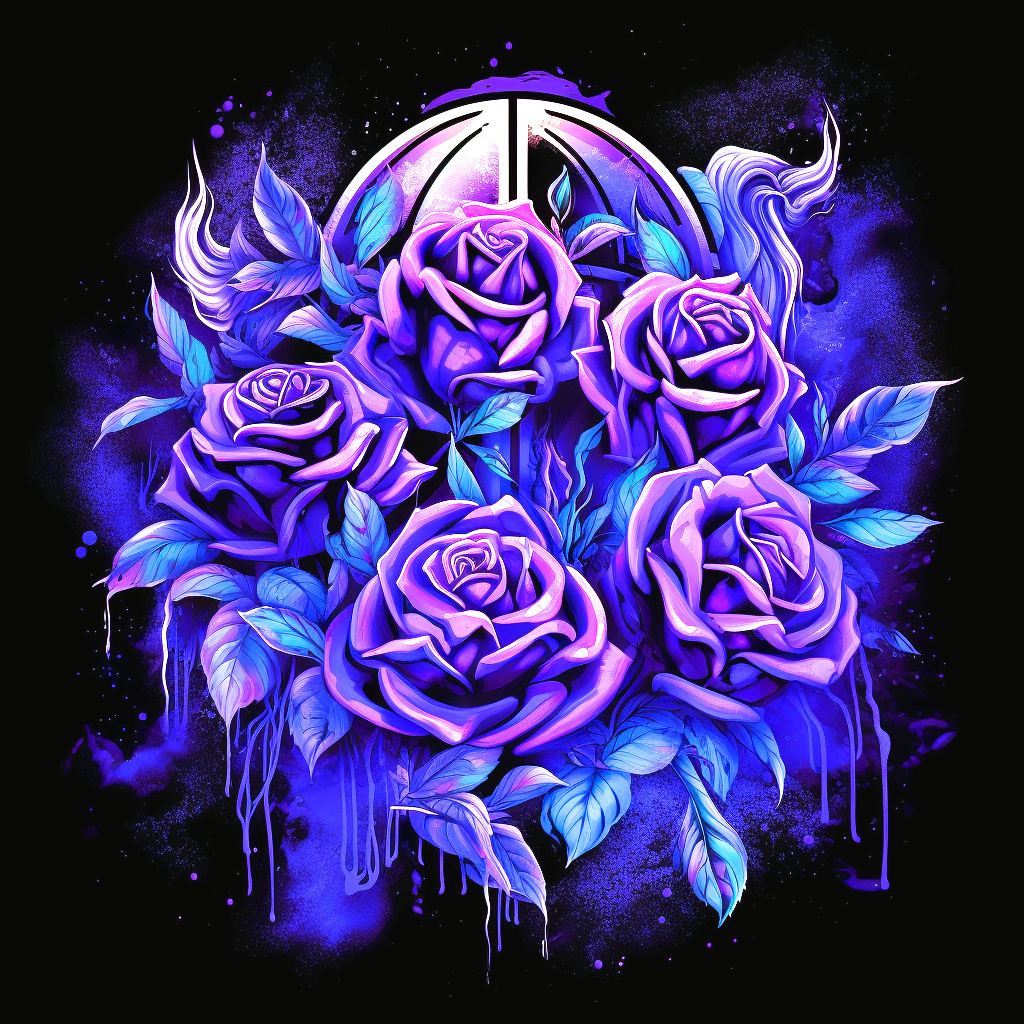 Five Purple Roses Diamond Art Kit