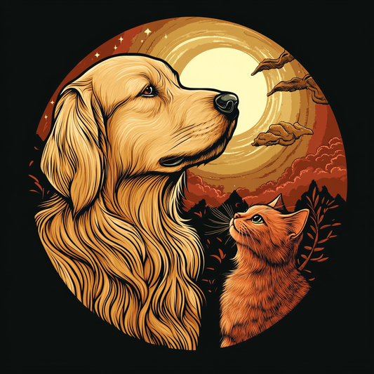 Glowing Sun Cat Dog Diamond Art Kit