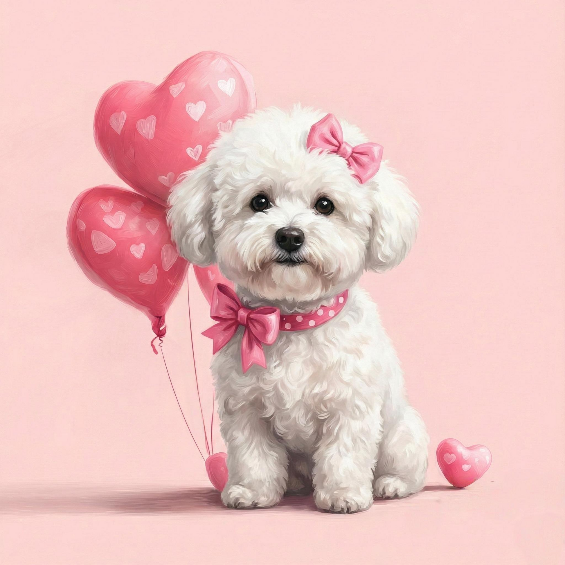 Bichon Frise Happy Valentines Day Diamond Art Kit