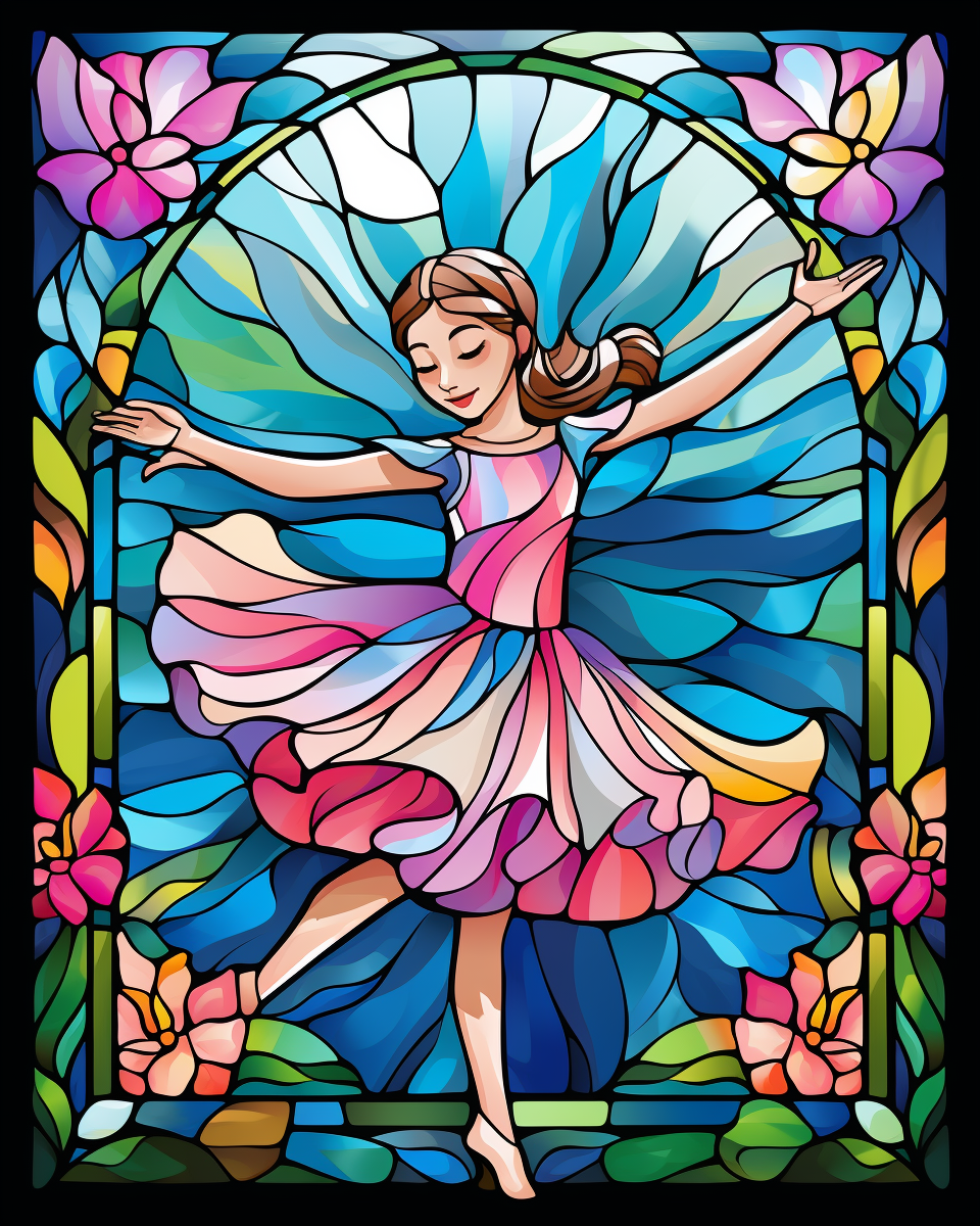 Colorful Dress Ballet Dancer Diamond Art Kit