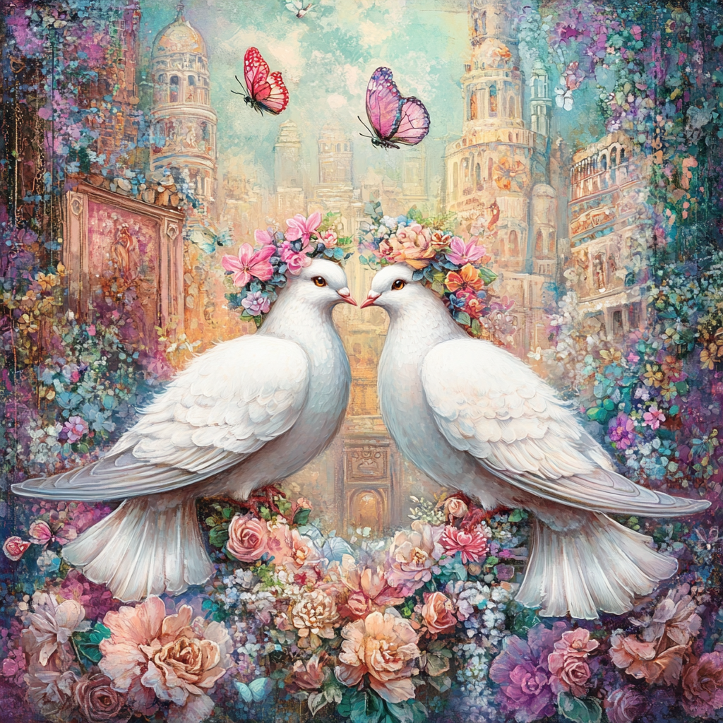 Doves And Butterflies Diamond Art Kit