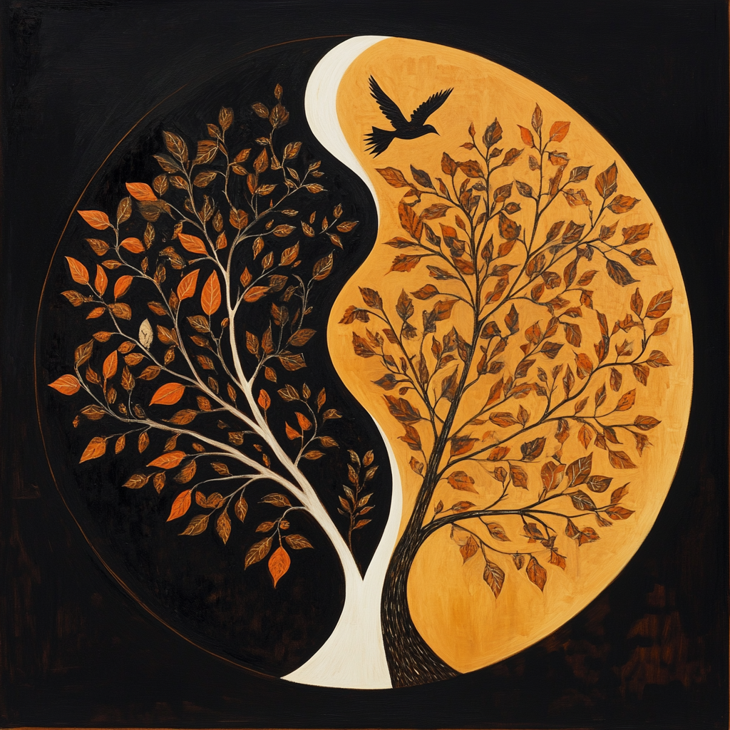 Blackbird Yin Yang Tree Diamond Art Kit