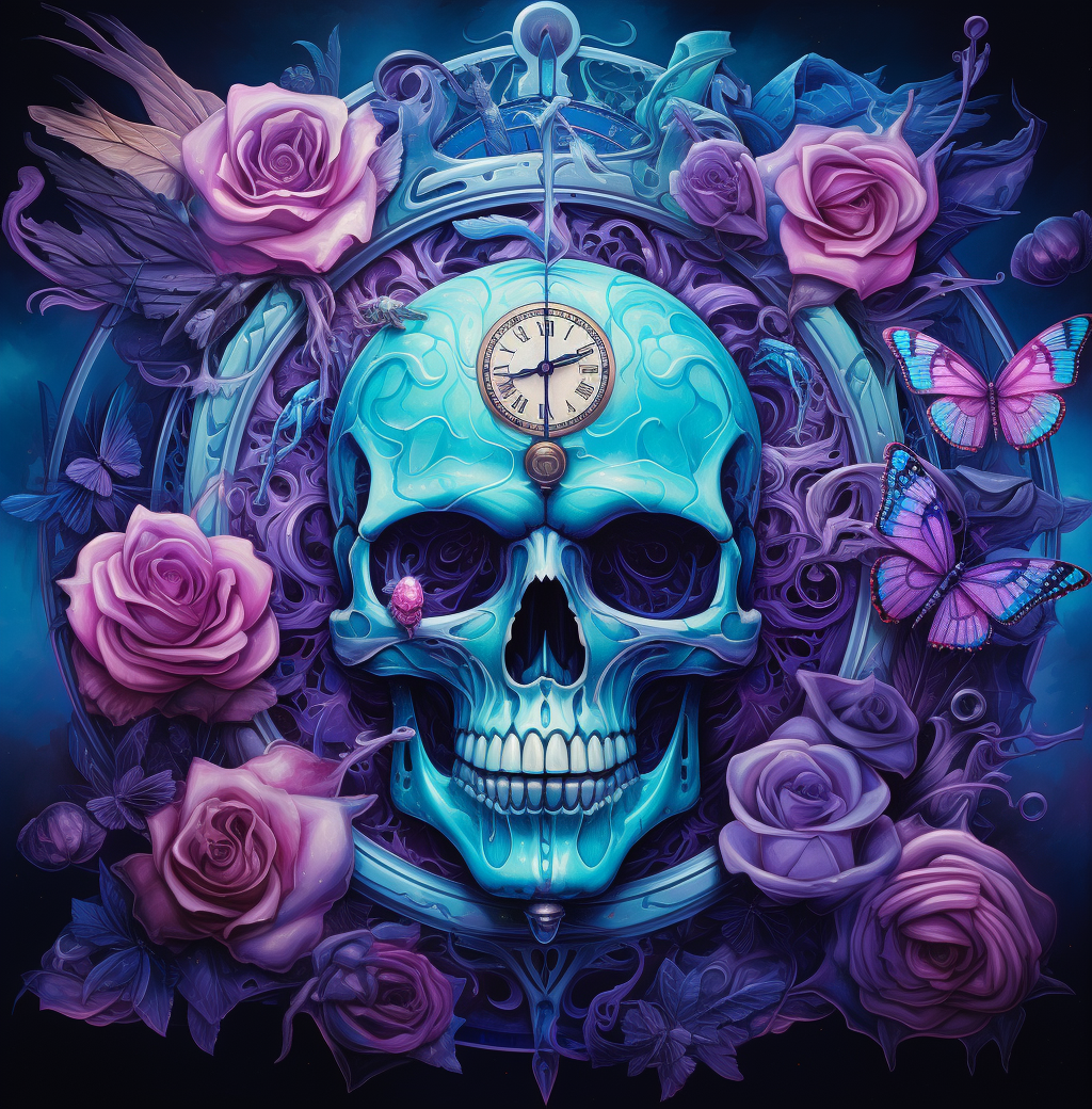 Clock Forehead Skull Diamond Art Kit