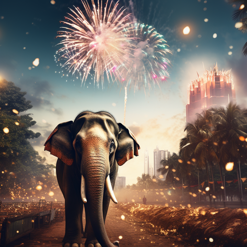 Elephant Fireworks Diamond Art Kit