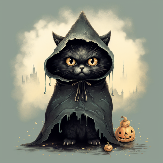 Black Cloak Black Kitten Diamond Art Kit
