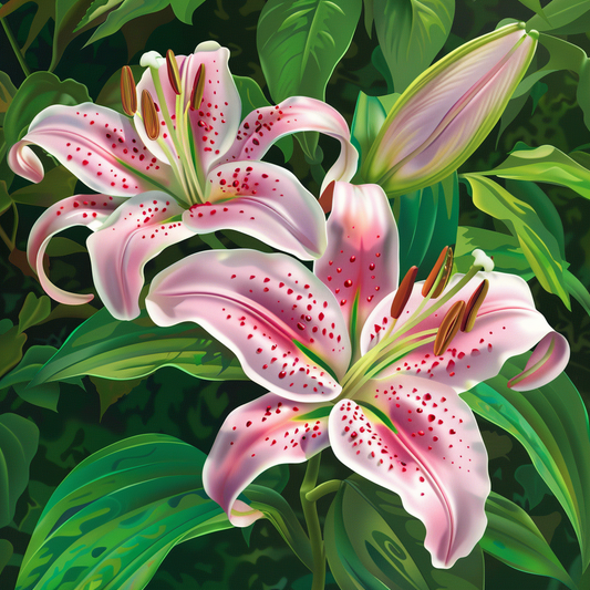 Two Stargazer Lilies Diamond Art Kit
