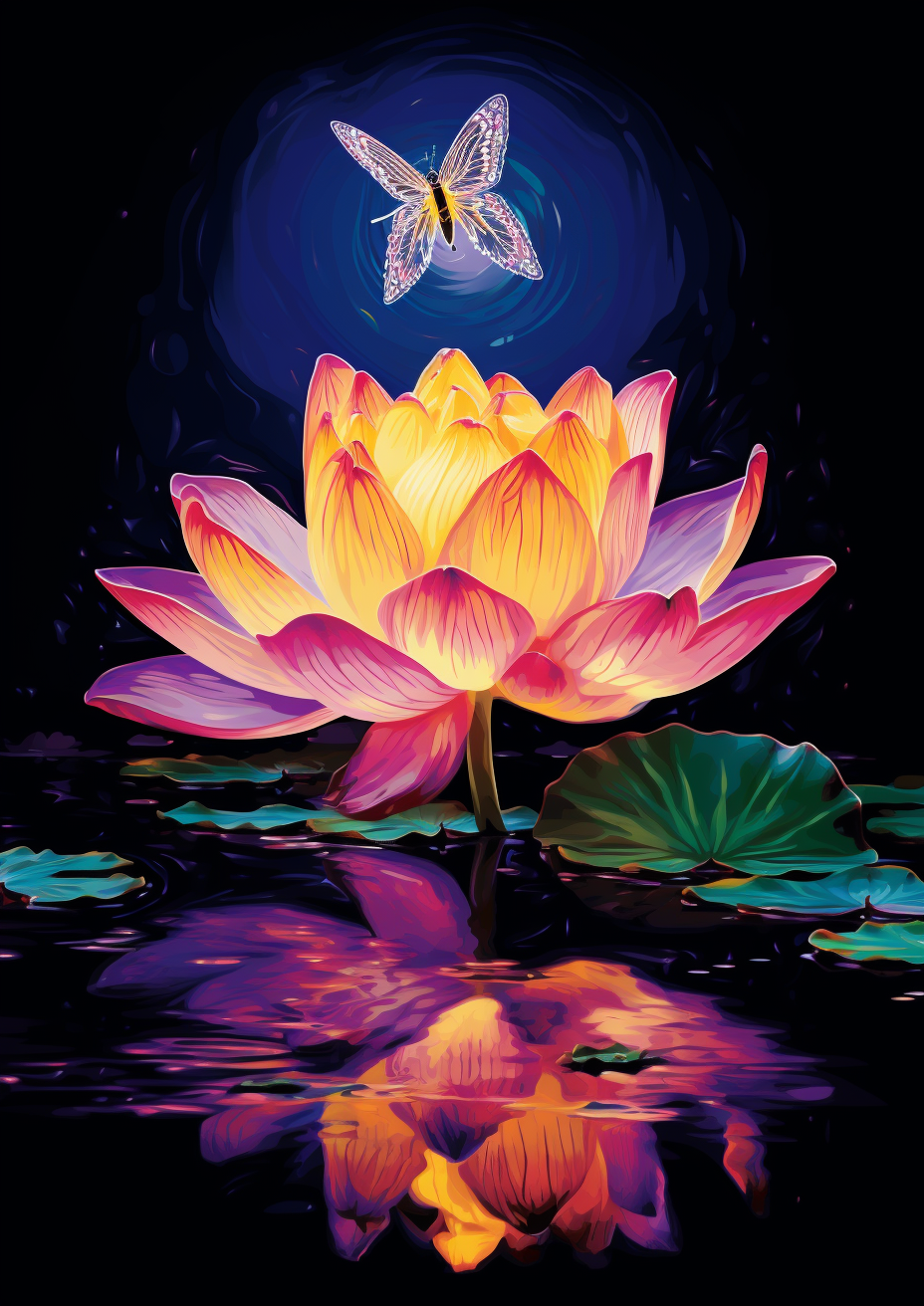 Glowing Butterfly Lotus Diamond Art Kit